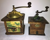 2 Coffee mill of French firm JAPY FRERES Cie. S.G.D.G. antique coffee grinder.