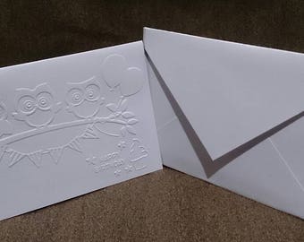 Happy birthday embossed cards (set of 8 cards)