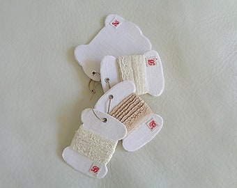 White linen ribbon boxes, set of 4