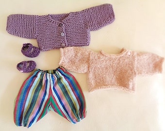 30 cm baby clothes, soft body: pants, sweater vest and slippers