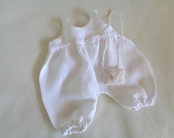 Linen overalls - bloomers for 34 cm doll