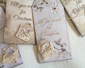 Set of 10 Christmas labels