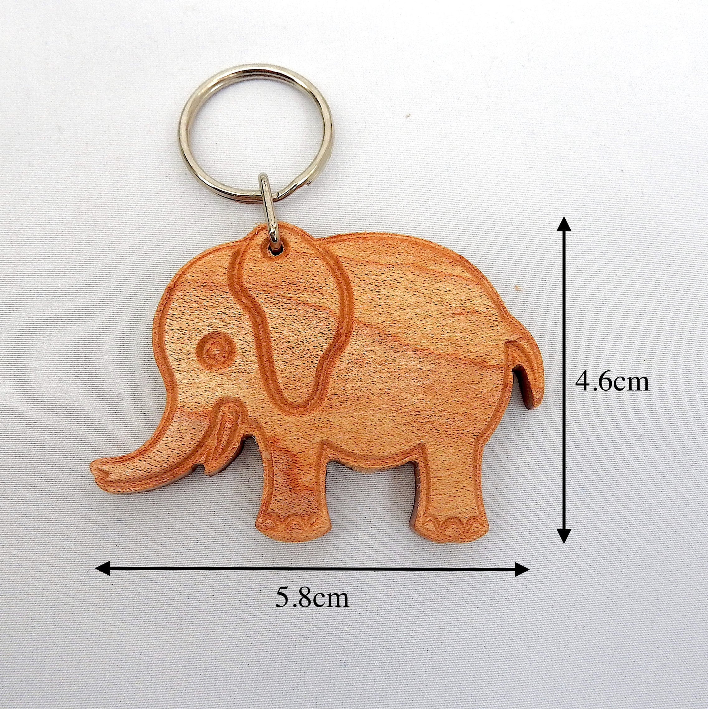 Elephant Keyring Wooden Elephant Elephant Gifts Animal Etsy