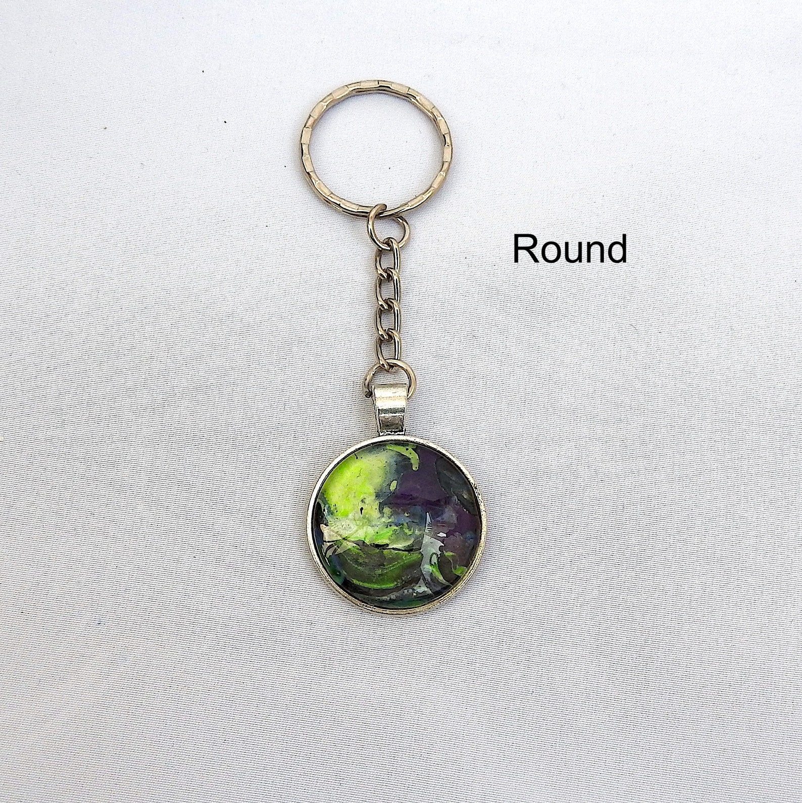 Pour Paint Keychain Acrylic Pour Painting Gift for Her Flow Etsy