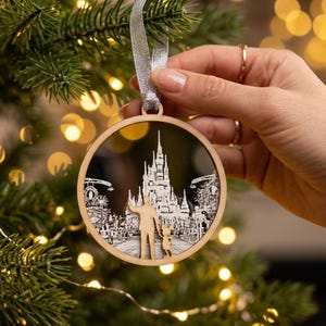 Magical Castle Christmas Tree Decoration, Christmas Decorations, Tree Bauble, Wood Decor, Magical Christmas Gift, 3D Decorations