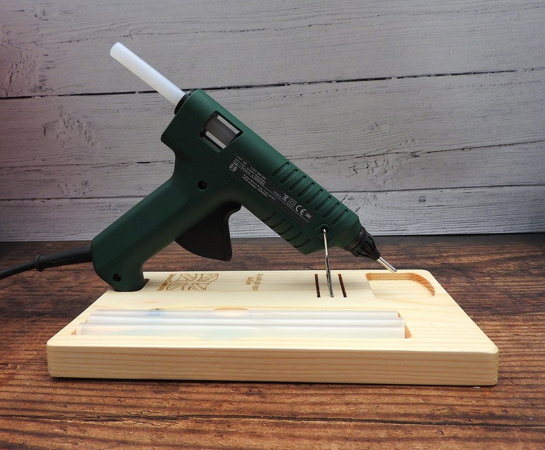 Hot Glue Gun Stand Hot Glue Gun Holder Wooden Stand Craft Etsy