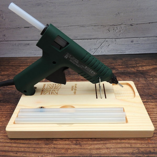 Hot Glue Gun Stand, Hot Glue Gun Holder, Wooden Stand, Craft Room, Crafting, Craft Storage, Craft Organiser, Bosch Glue Gun