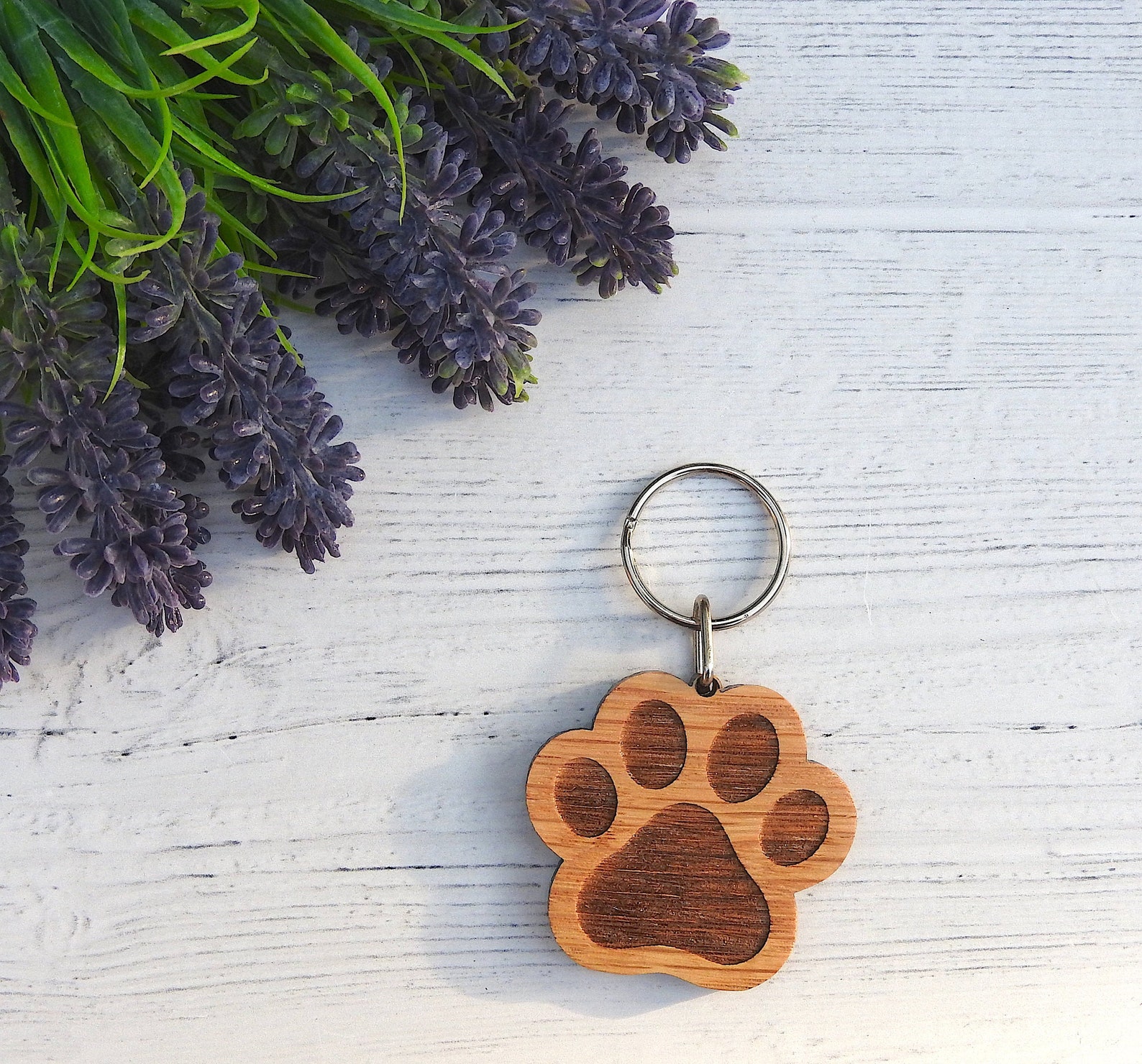 Pet Keyring Paw Print Keyring Pet Owner Gift Dog Paw Cat Etsy