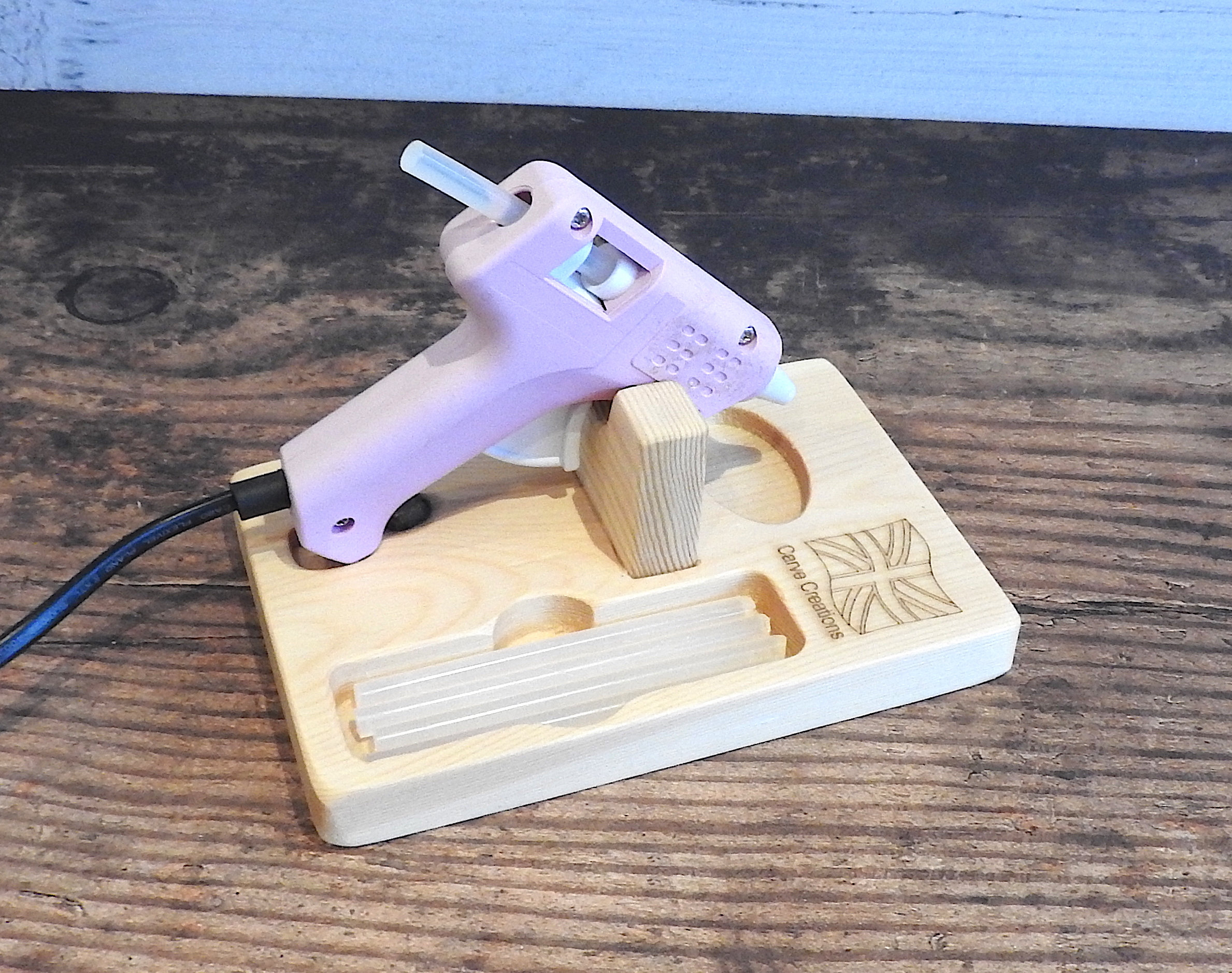 Hot Glue Gun Stand Hot Glue Gun Holder Wooden Glue Gun Etsy