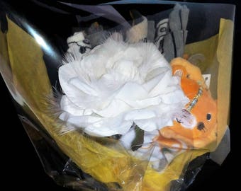 Yellow and orange baby boy birth bouquet