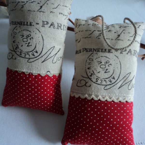 Door cushions to hang in your choice of linen and cotton with polka dots