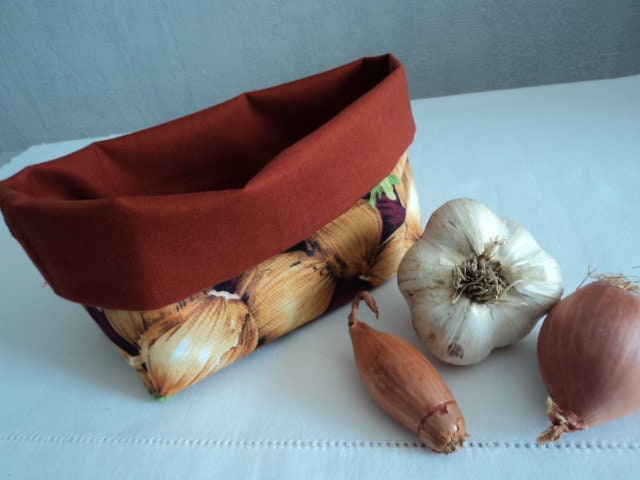 Corbeille à Oignons Réversible/Panière en Coton Pour La Cuisine