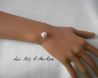 bracelet mariage LANA en perle nacrée blanche