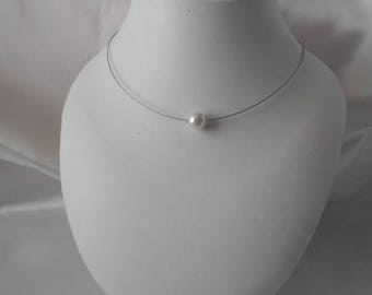 Collier mariage LANA en perle nacrée blanche