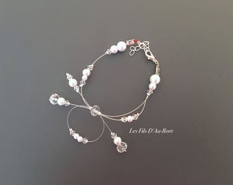 Bracelet mariage MYLLIE en perle & Strass Swarovski