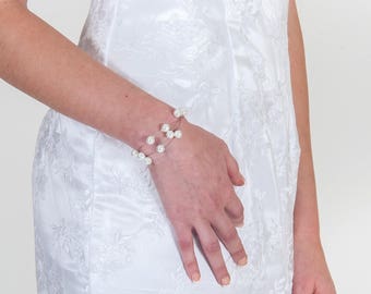 Bracelet mariage "TUNISE" avec perles nacrée blanche