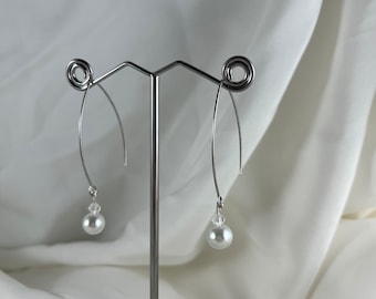 Boucles d’oreille pendante fine angeline