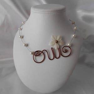 Parure mariage HOLLY collier & bracelet en ivoire et chocolat image 2