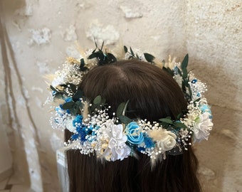 Dried flower wedding flower crown