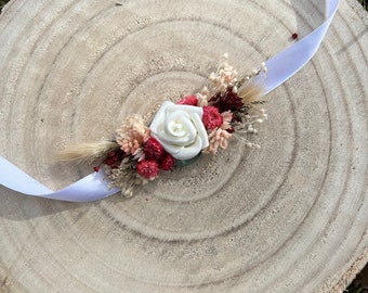 Bracelet fleur séchées champetre mariée/témoin EUGENIE