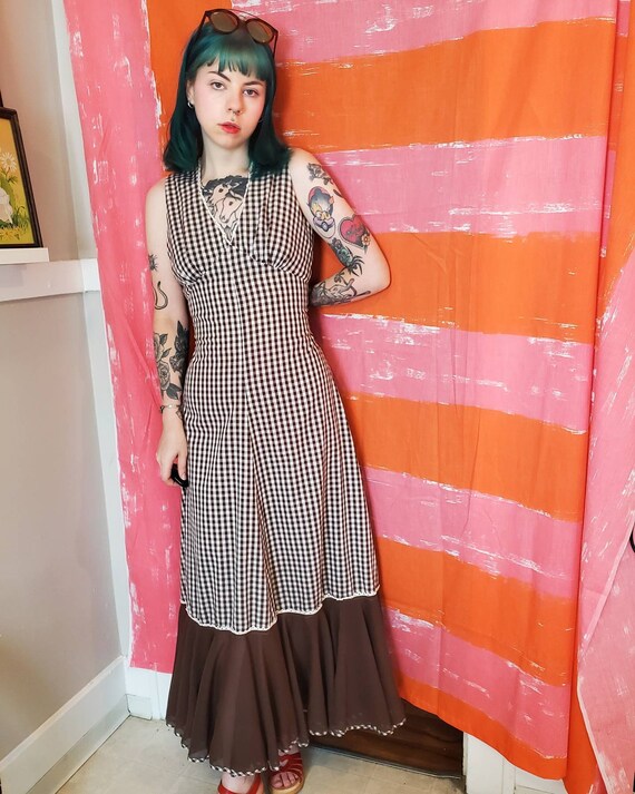 Vintage 1970s Young Innocent By Arpeja Gingham Sle