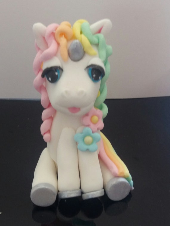 Beautiful Edible Fondant Baby Unicorn Cake Topper Cake Etsy