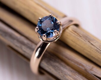 ヴィンテージ リング | ロンドン ブルー トパーズ | 14K ゴールド
