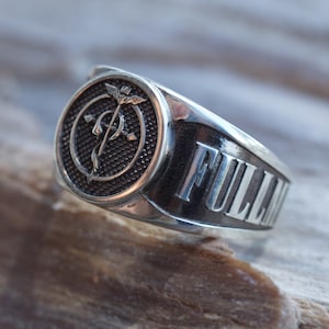 Full Metal Alchemist Silver ring, Men's Sterling Silver Flamel Symbol Ring, Anime fan gift, Silver Ring for Men, anime ring