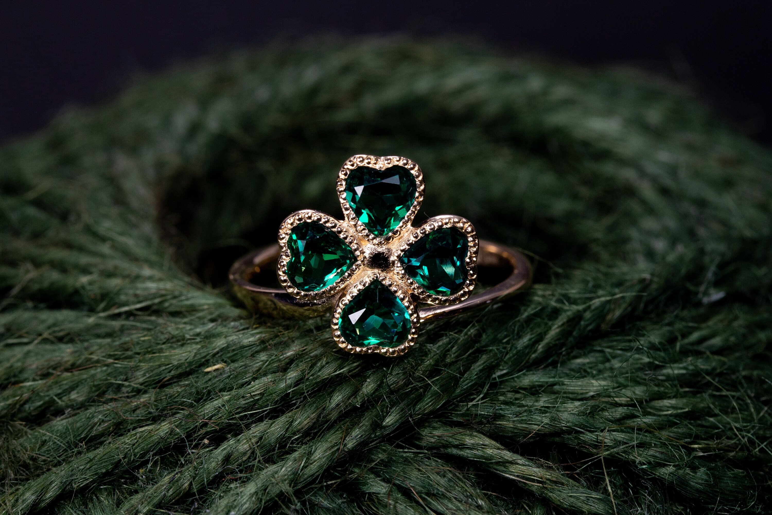 Dalia Emerald Green Clover Bracelet