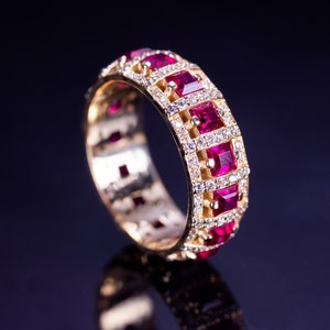 Solid gold 14k unique ruby ring, genuine sapphire ruby ring, 14k ruby ring, gold birthstone ring, ruby engagement ring rose gold