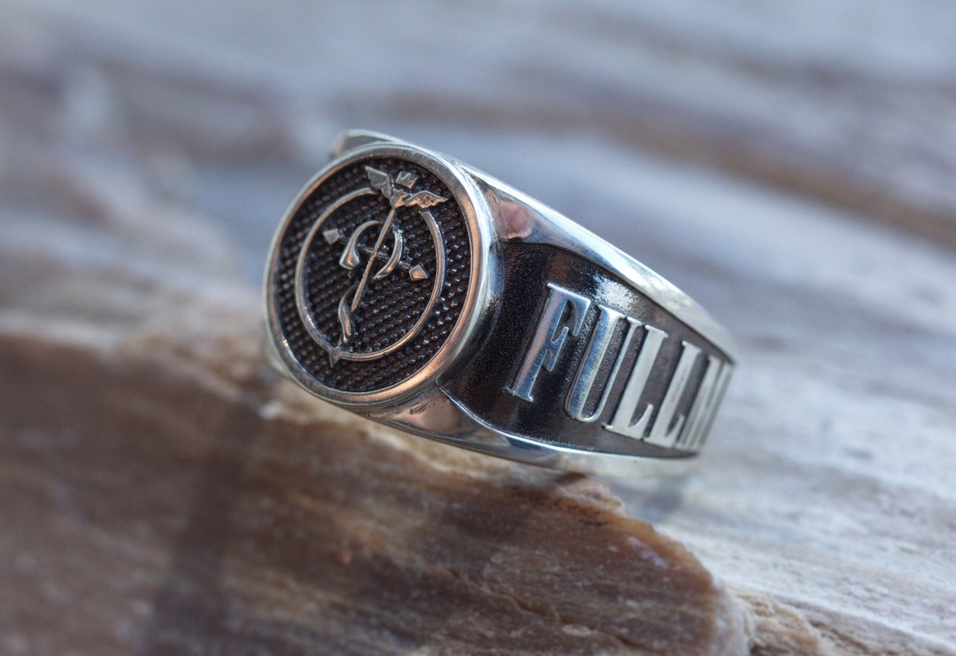 Fullmetal Alchemist Flamel Ring, Sterling Silver Symbol Signet - Etsy