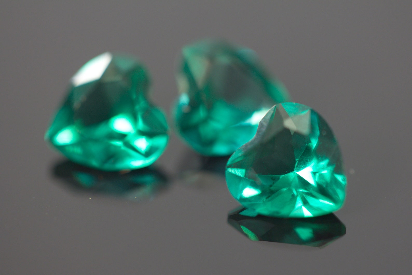 Lab Created Emerald Hydrothermal Emerald Heart Shape AAA Etsy