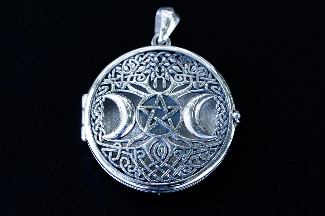 Sterling Silver Witch Locket – Secret Spell Keepsake Pendant, Gothic ...