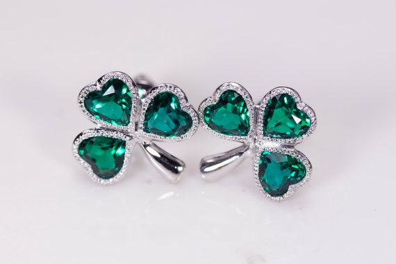 Emerald shamrock sale earrings