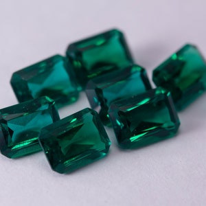 Lab Created Emerald Hydrothermal Emerald Emerald shape AAA Quality Various Sizes Faceted Loose gemstone image 4