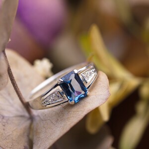 London Blue Topaz ring, Sterling Silver Topaz Ring, Gemstone Ring, image 4