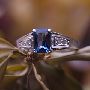 London Blue Topaz ring, Sterling Silver Topaz Ring, Gemstone Ring, image 2