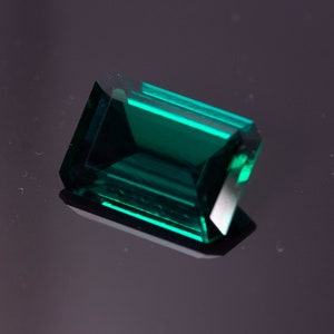 Lab Created Emerald Hydrothermal Emerald Emerald shape AAA Quality Various Sizes Faceted Loose gemstone image 5