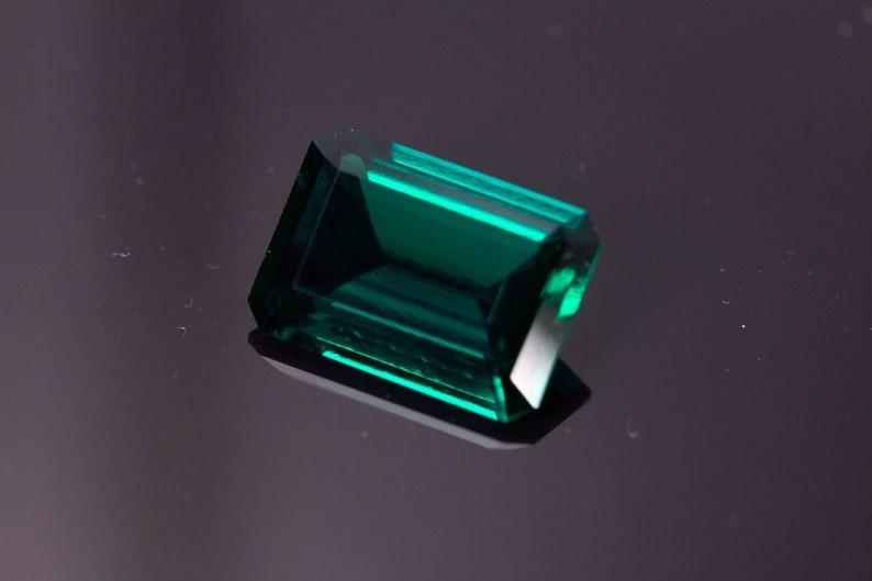 Lab Created Emerald Hydrothermal Emerald Emerald shape AAA Quality Various Sizes Faceted Loose gemstone image 5