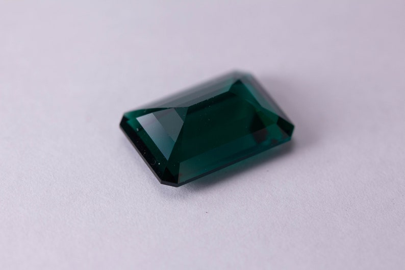 Lab Created Emerald Hydrothermal Emerald Emerald shape AAA Quality Various Sizes Faceted Loose gemstone image 7