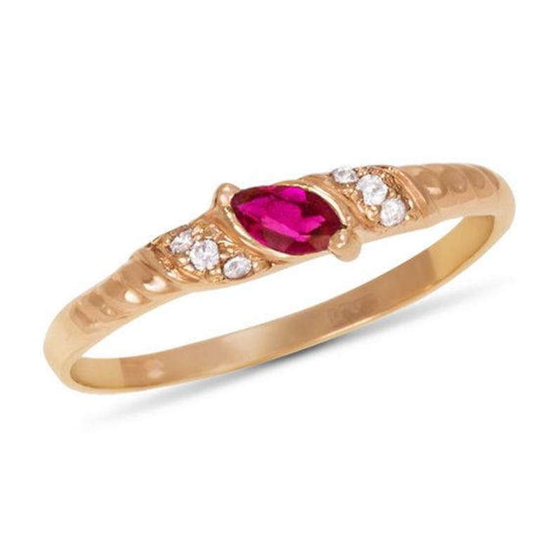 Gemstone Ring Cubic Zirconia Ruby Ring Gold Ring