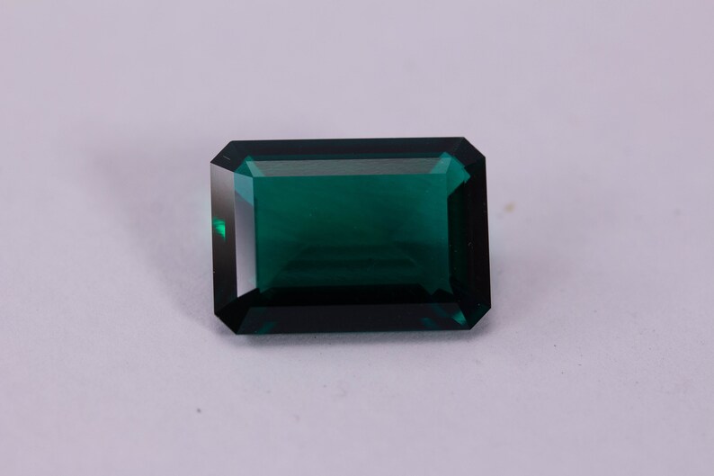 Lab Created Emerald Hydrothermal Emerald Emerald shape AAA Quality Various Sizes Faceted Loose gemstone image 8