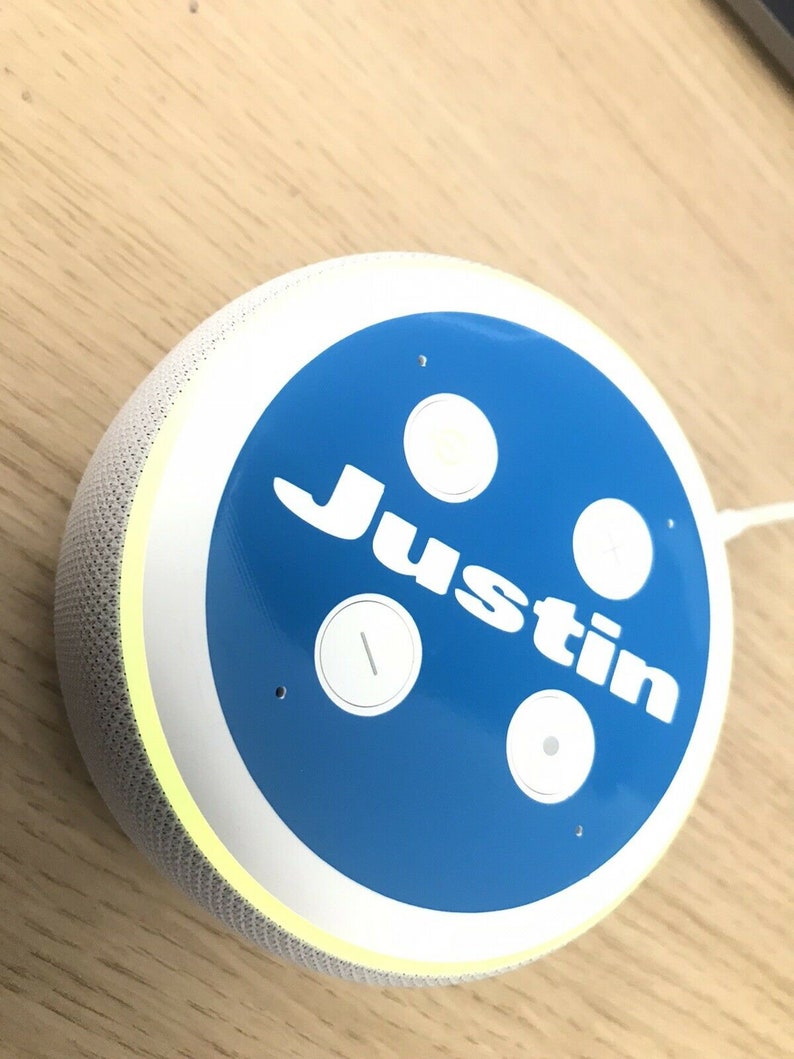Autocollant Vinyle Pour Amazon Echo Dot (3ème Génération) - Design Fine Ligne Bleue Vieilli - Itsaskin