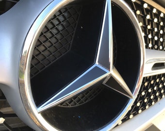 Mercedes Benz A,C,B,GLA,GLK,CLA Class Matt Black Front Grille Star Badge Decals