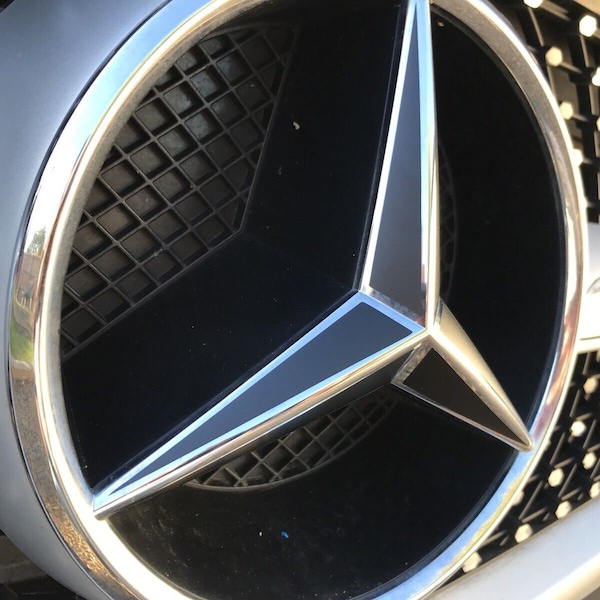 Mercedes Benz A,C,B,GLA,GLK,CLA Class Matt Black Front Grille Star Badge Decals