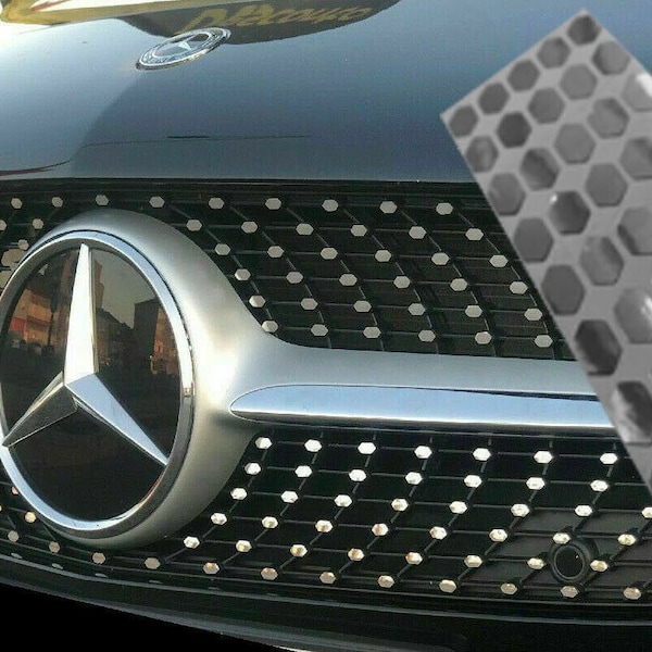 Mercedes Benz Classe A W177 griglia anteriore adesivi/decalcomanie argento cromato