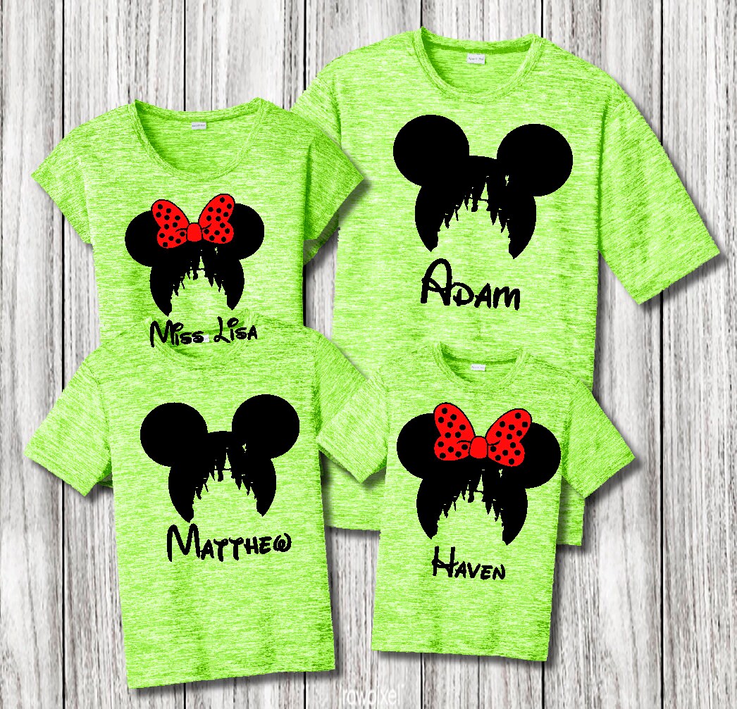 Lime Shock Heather Disney Family Shirts 