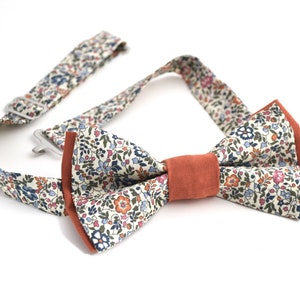 Liberty Bistre/terracotta double bow tie