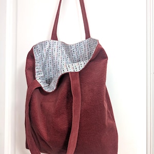 Tote bag en velours côtelé