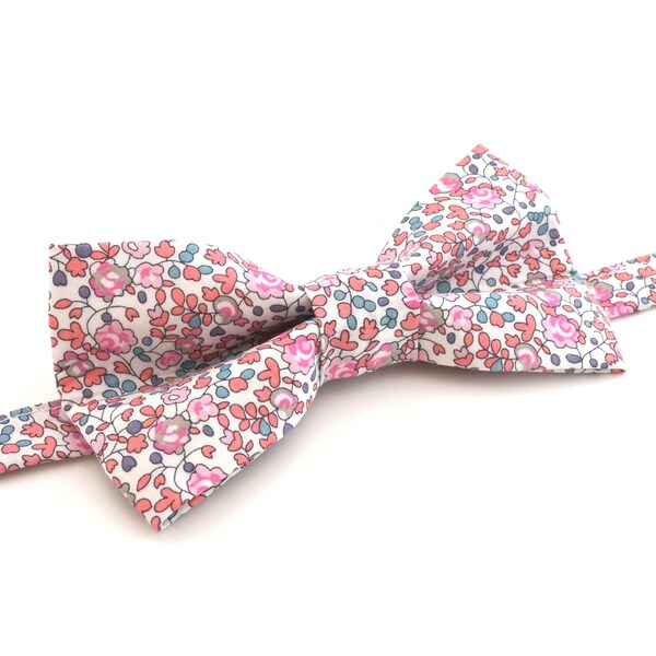 Noeud papillon Liberty Eloïse rose Dragée